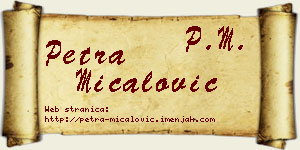 Petra Mićalović vizit kartica